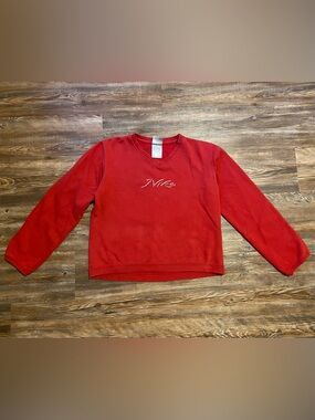 Vintage Nike Sweatshirt Red V-Neck with Script Logo